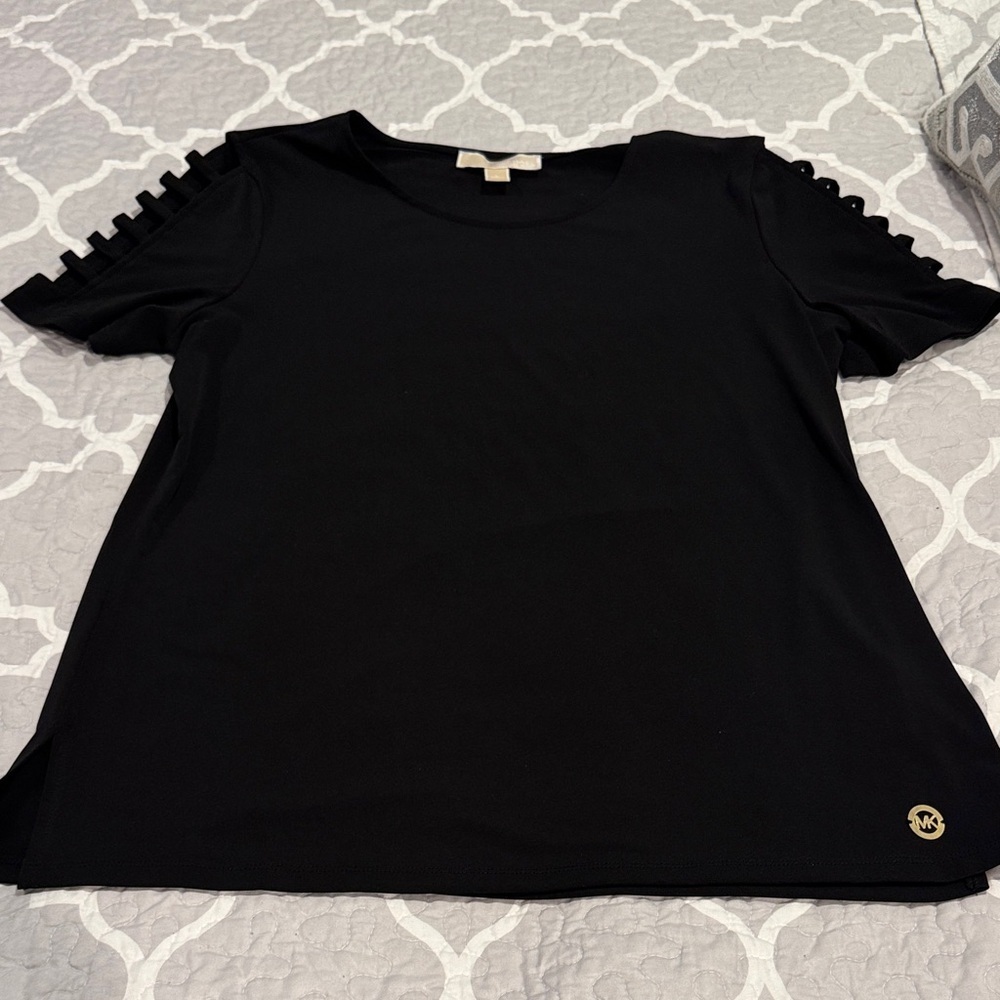 Michael Kors Black Short Sleeve Top